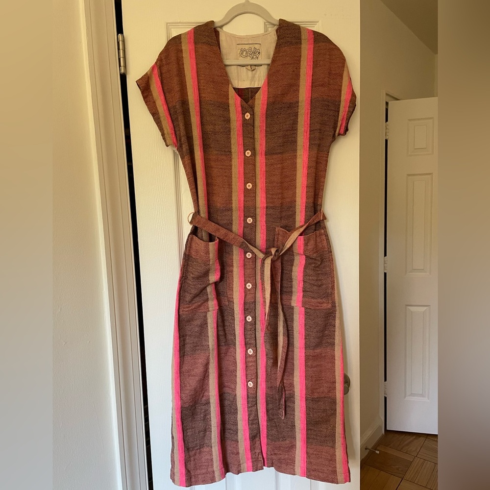Ace & Jig Brown Dress with Pink Stripes - Picture 5 of 6
